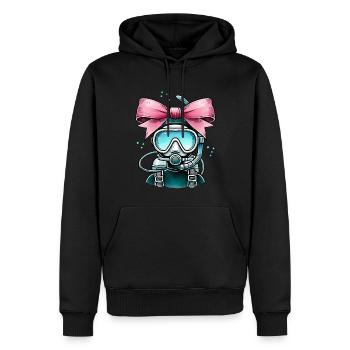 Coquette Arche Plongée Maman Plongeur Snorkel - Sweat à capuche Premium bio Homme - noir - Devant - Nico (187cm)