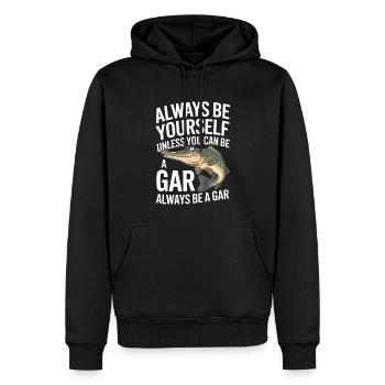 Gar - Männer Premium Bio Hoodie - Schwarz - Vorne - Nico (187cm)