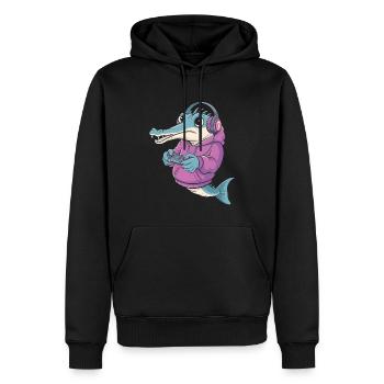 Gar - Männer Premium Bio Hoodie - Schwarz - Vorne - Nico (187cm)