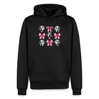 Coquette noeud dalmatien chien maman rose - Sweat à capuche Premium bio Homme - noir - Devant - Nico (187cm)
