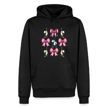 Coquette Bow Buveur de Vin Rose - Sweat à capuche Premium bio Homme - noir - Devant - Nico (187cm)