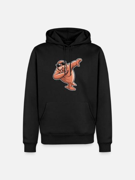 Walross - Männer Premium Bio Hoodie - Schwarz