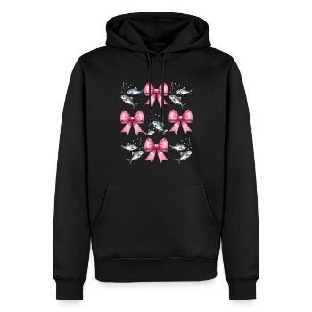Coquette Bow Hameçon Pink Bow - Sweat à capuche Premium bio Homme - noir - Devant - Nico (187cm)