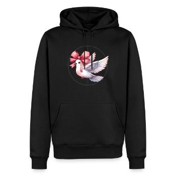 Coquette Arc Chasse au Pigeon Chasseur Arc Rose Maman - Sweat à capuche Premium bio Homme - noir - Devant - Nico (187cm)