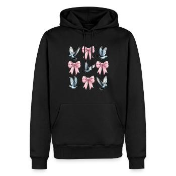 Coquette Arc Chasse au Pigeon Chasseur Arc Rose Maman - Sweat à capuche Premium bio Homme - noir - Devant - Nico (187cm)