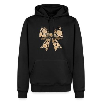 Coquette Arc Menuisier Bûcheron Fête des Mères Rose - Sweat à capuche Premium bio Homme - noir - Devant - Nico (187cm)