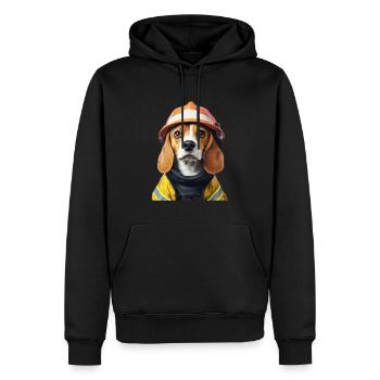 Beagle - Männer Premium Bio Hoodie - Schwarz - Vorne - Nico (187cm)