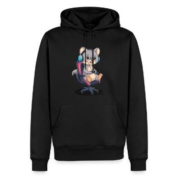Wiesel - Männer Premium Bio Hoodie - Schwarz - Vorne - Nico (187cm)