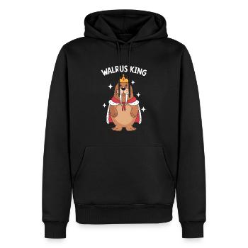 Walross - Männer Premium Bio Hoodie - Schwarz - Vorne - Nico (187cm)