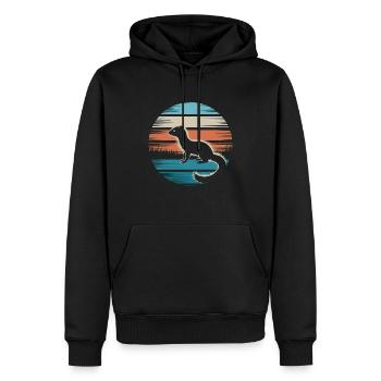 Wiesel - Männer Premium Bio Hoodie - Schwarz - Vorne - Nico (187cm)