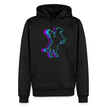 Retro Rodeo Barrel Racer Barrel Racing Vaporwave - Männer Premium Bio Hoodie - Schwarz - Vorne - Nico (187cm)