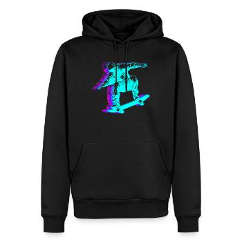 Retro Skateboarding Skateboarder Skateboard - Männer Premium Bio Hoodie - Schwarz - Vorne - Nico (187cm)