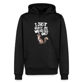 Wiesel - Männer Premium Bio Hoodie - Schwarz - Vorne - Nico (187cm)