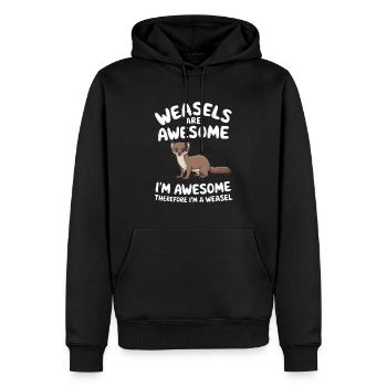 Wiesel - Männer Premium Bio Hoodie - Schwarz - Vorne - Nico (187cm)