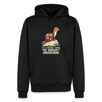 Wiesel - Männer Premium Bio Hoodie - Schwarz - Vorne - Nico (187cm)
