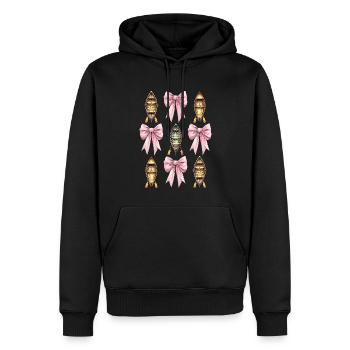 Coquette Bow Aviron Rameur Paddle Rose - Sweat à capuche Premium bio Homme - noir - Devant - Nico (187cm)