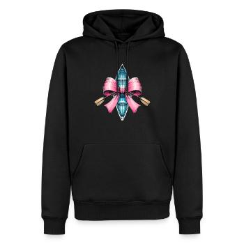 Coquette Bow Aviron Rameur Paddle Rose - Sweat à capuche Premium bio Homme - noir - Devant - Nico (187cm)