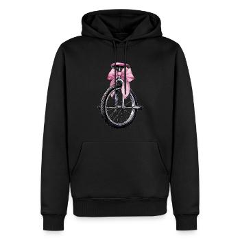 Coquette Bow Unicycle monocycle maman rose - Sweat à capuche Premium bio Homme - noir - Devant - Nico (187cm)