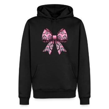 Coquette noeud monocycle monocycle motif rose - Sweat à capuche Premium bio Homme - noir - Devant - Nico (187cm)