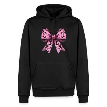 Coquette Bow Pilates Fitness Workout Motif Rose - Sweat à capuche Premium bio Homme - noir - Devant - Nico (187cm)