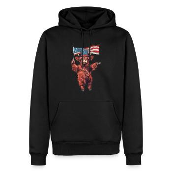 Hochlandrind - Männer Premium Bio Hoodie - Schwarz - Vorne - Nico (187cm)