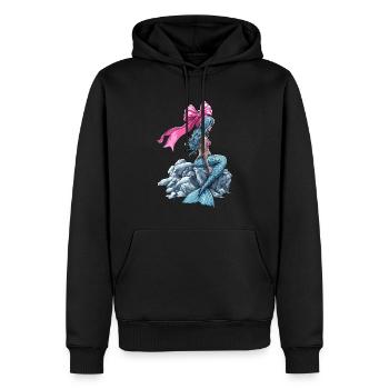 Coquette Bow Mermaid Girl Ribbon Pink - Men’s Premium Organic Hoodie - black - Front - Nico (187cm)
