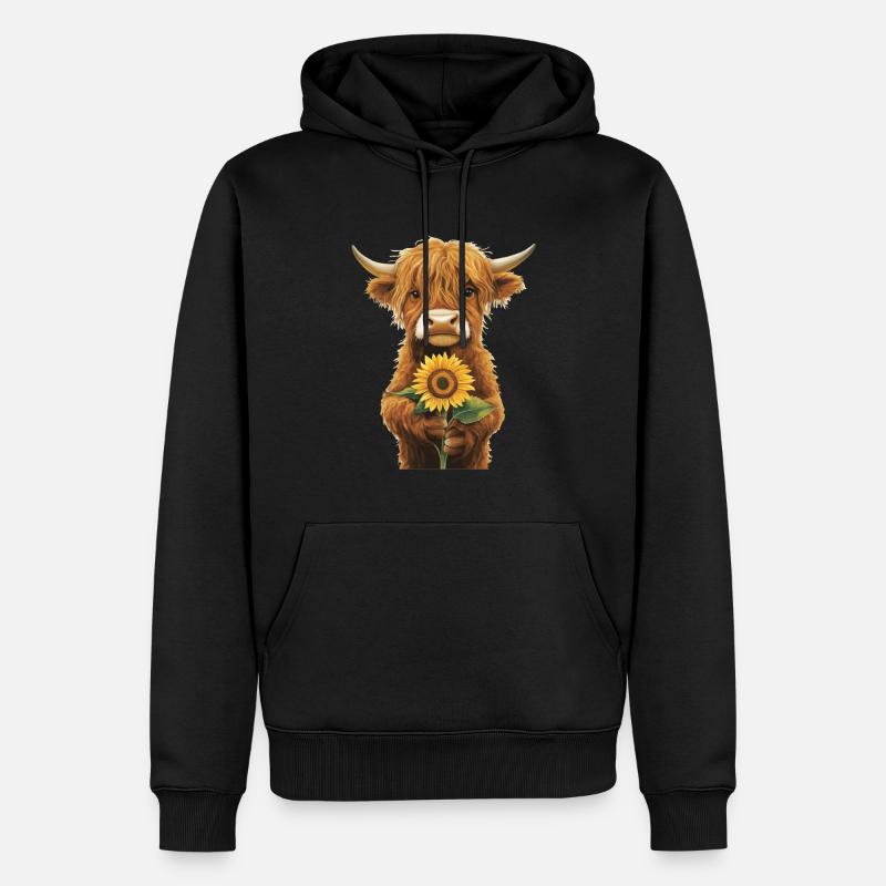 Eule - Männer Premium Bio Hoodie - Schwarz