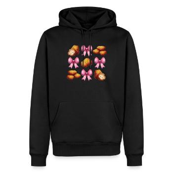 Coquette Bow Poulet Nugget Nugget Nug Girl Maman - Sweat à capuche Premium bio Homme - noir - Devant - Nico (187cm)