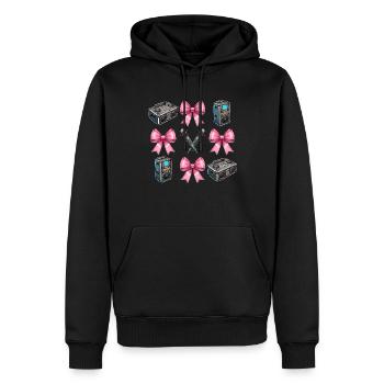 Coquette Bow Karaoke Sänger Mic Lautsprecher - Männer Premium Bio Hoodie - Schwarz - Vorne - Nico (187cm)