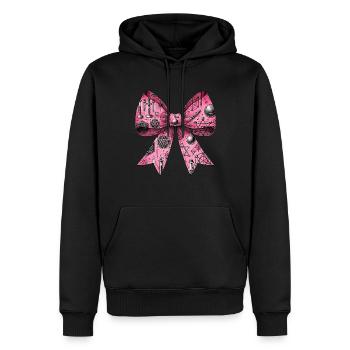 Coquette noeud alchimie symbole motif rose - Sweat à capuche Premium bio Homme - noir - Devant - Nico (187cm)