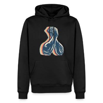 Arm Wrestling Arm Wrestler Retro Line Art - Men’s Premium Organic Hoodie - black - Front - Nico (187cm)