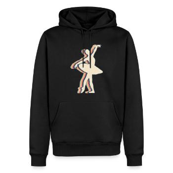 Ballett Tanz Ballerina Tänzerin Retro Line Art - Männer Premium Bio Hoodie - Schwarz - Vorne - Nico (187cm)
