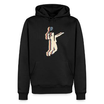 Badminton Spieler Mannschaft Trainer Trainer Retro - Männer Premium Bio Hoodie - Schwarz - Vorne - Nico (187cm)