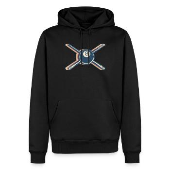 Billard Pool Queue Spieler Team Retro Line Art - Männer Premium Bio Hoodie - Schwarz - Vorne - Nico (187cm)