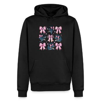 Coquette Bogen Mosasaurus Dinosaurier Mädchen Mama - Männer Premium Bio Hoodie - Schwarz - Vorne - Nico (187cm)