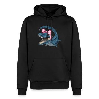 Coquette Bogen Mosasaurus Dinosaurier Mädchen Mama - Männer Premium Bio Hoodie - Schwarz - Vorne - Nico (187cm)