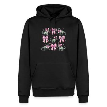 Coquette Bogen Brontosaurus Dinosaurier Mädchen - Männer Premium Bio Hoodie - Schwarz - Vorne - Nico (187cm)