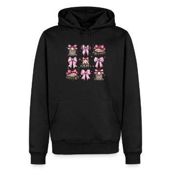 Coquette Bow Isopods Bug Girl Mom Pink - Men’s Premium Organic Hoodie - black - Front - Nico (187cm)
