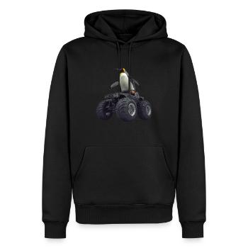Pinguin - Männer Premium Bio Hoodie - Schwarz - Vorne - Nico (187cm)