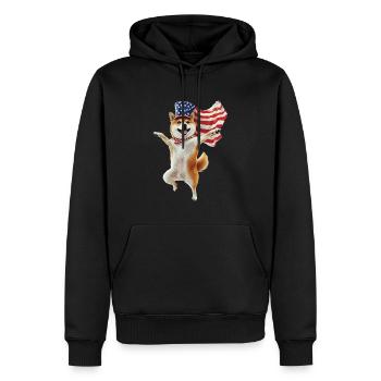 Shiba Inu - Männer Premium Bio Hoodie - Schwarz - Vorne - Nico (187cm)