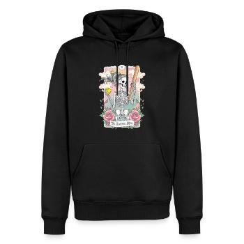 Tarotkarte - Männer Premium Bio Hoodie - Schwarz - Vorne - Nico (187cm)