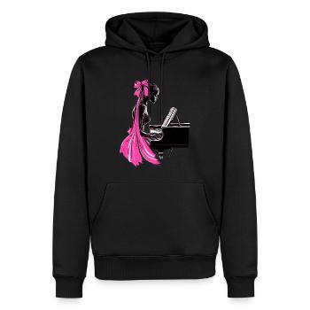 Coquette Bogen Pianist Klavier Mädchen Mom Mütter - Männer Premium Bio Hoodie - Schwarz - Vorne - Nico (187cm)