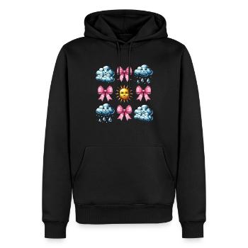 Kokette Bogen Meteorologie Sonne Wolken - Männer Premium Bio Hoodie - Schwarz - Vorne - Nico (187cm)