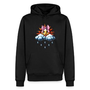 Kokette Bogen Meteorologie Sonne Wolken - Männer Premium Bio Hoodie - Schwarz - Vorne - Nico (187cm)