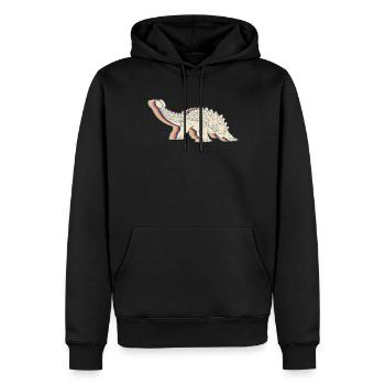 Ankylosaurus Dinosaur Retro Line Art - Men’s Premium Organic Hoodie - black - Front - Nico (187cm)