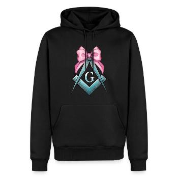 Coquette Bogen Quadrat Zirkel Freimaurerei Mom - Männer Premium Bio Hoodie - Schwarz - Vorne - Nico (187cm)