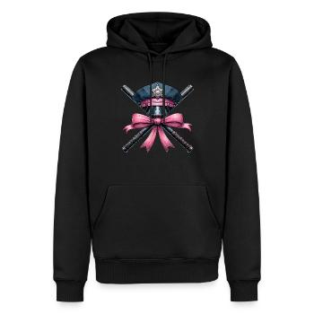 Coquette Bow Agent correctionnel Chapeau Bâton - Sweat à capuche Premium bio Homme - noir - Devant - Nico (187cm)