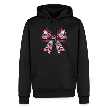 Kokette Bogen Fußballspieler Mutter Muttertag - Männer Premium Bio Hoodie - Schwarz - Vorne - Nico (187cm)