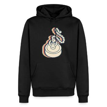 Magnet Angeln Magnet Fischer Retro Line Art - Männer Premium Bio Hoodie - Schwarz - Vorne - Nico (187cm)
