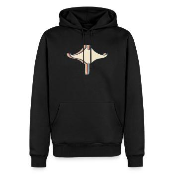 Manta Rochen Stachelrochen Retro Line Art - Männer Premium Bio Hoodie - Schwarz - Vorne - Nico (187cm)